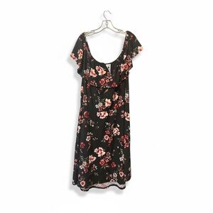 Eye Candy Black Floral Midi Dress